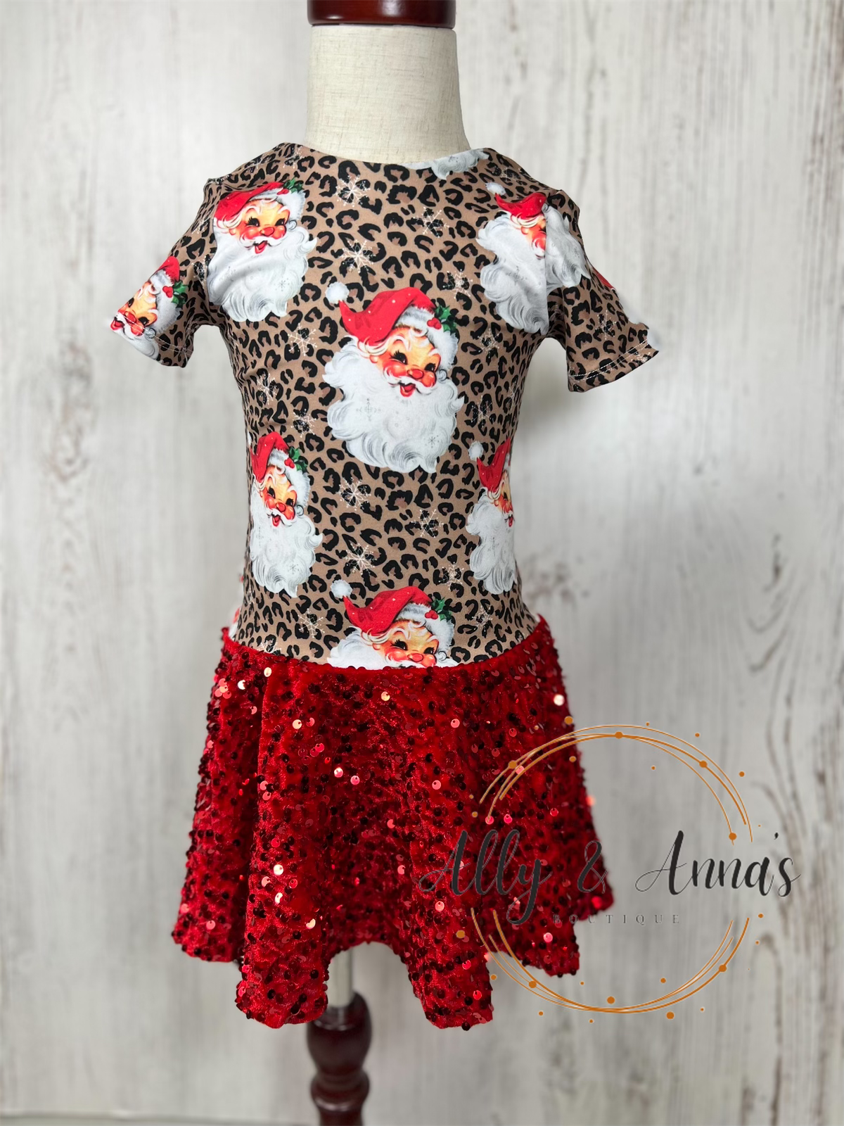 RTS Sequin skirted Santa leo- 3T