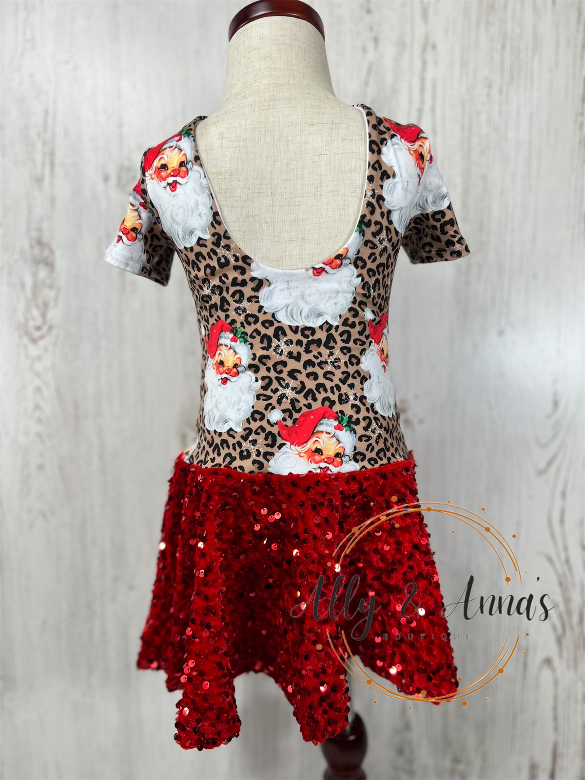 RTS Sequin skirted Santa leo- 3T