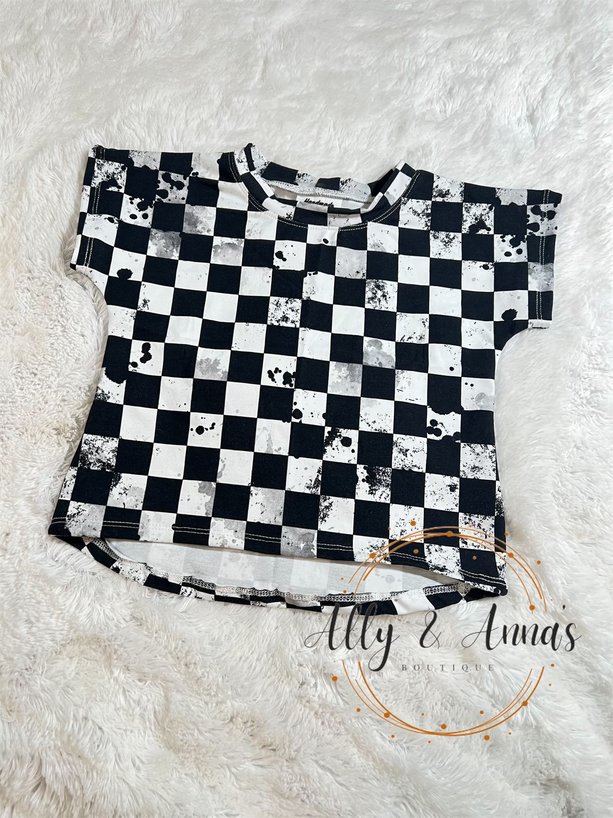 RTS 2T Distressed checkered cap tee