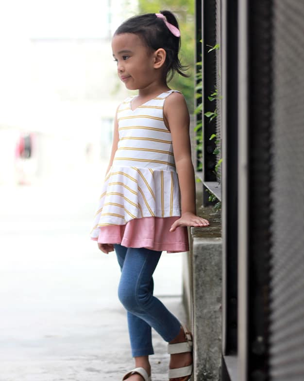 Custom assymetrical peplum (2T to 12)
