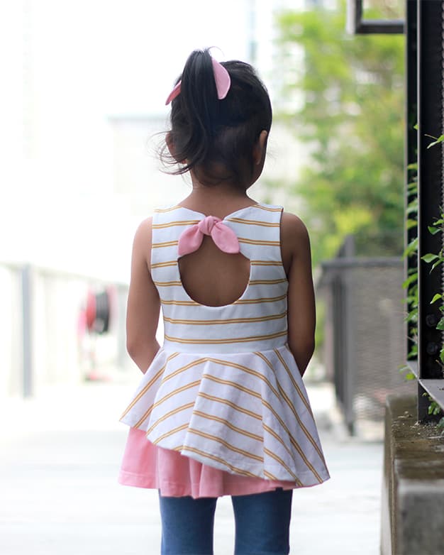 Custom assymetrical peplum (2T to 12)