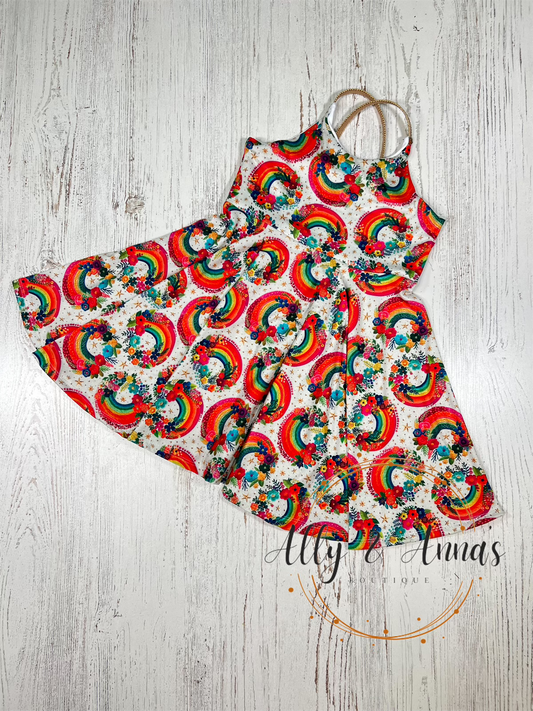 3T embroidered rainbow Brielle dress