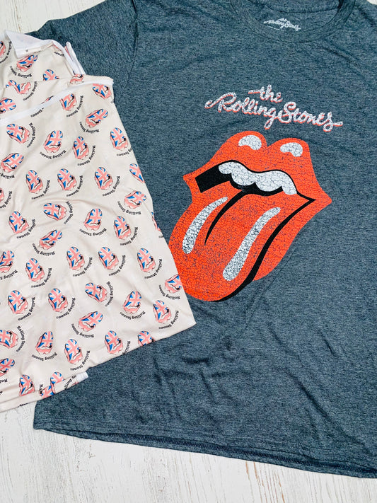 Rolling Stones upcycled romper