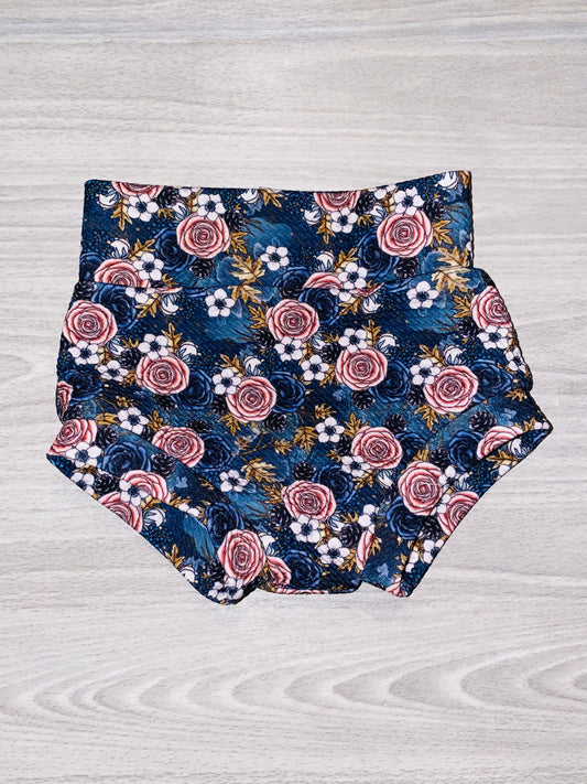 RTS summer night floral bummies 12/18m