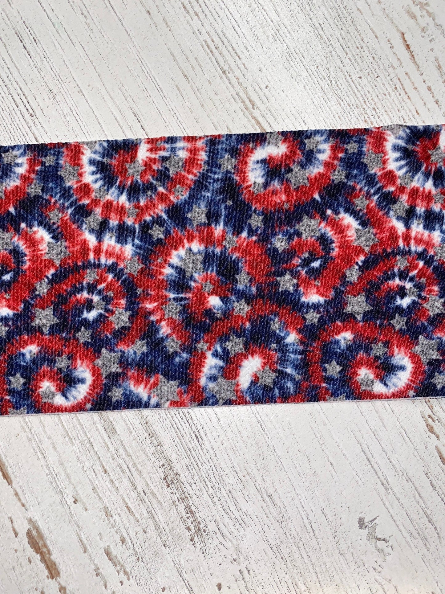 Patriotic tie dye headwrap, messy bow