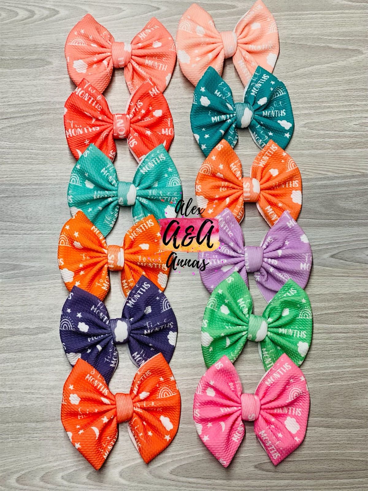Monthly milestone bows- Brights