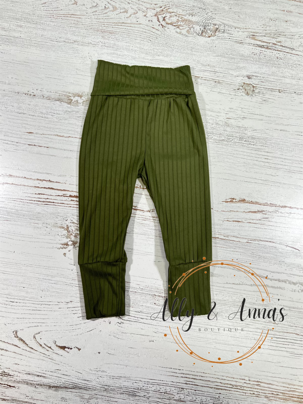 RTS Olive grow with me joggers- 9/12m