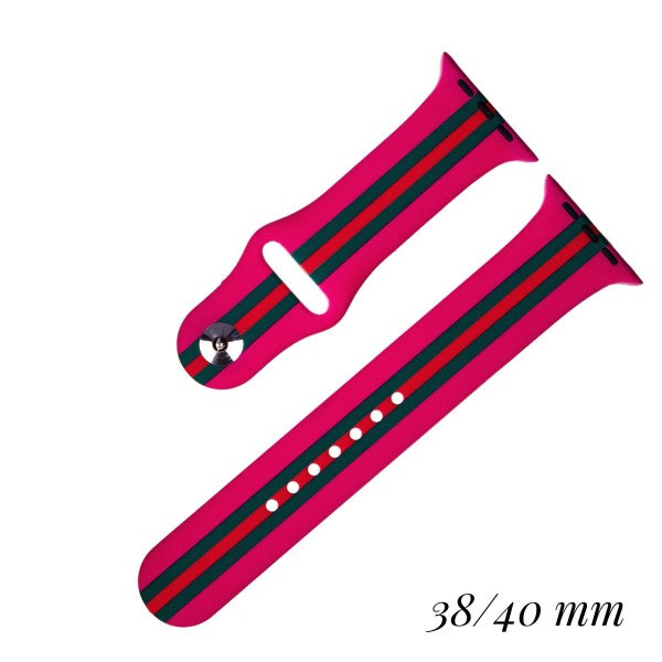 38/40mm Apple Watch band- Hot pink/stripes