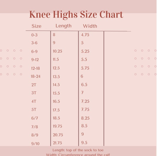 Custom knee high socks (0/3m to 9/10)